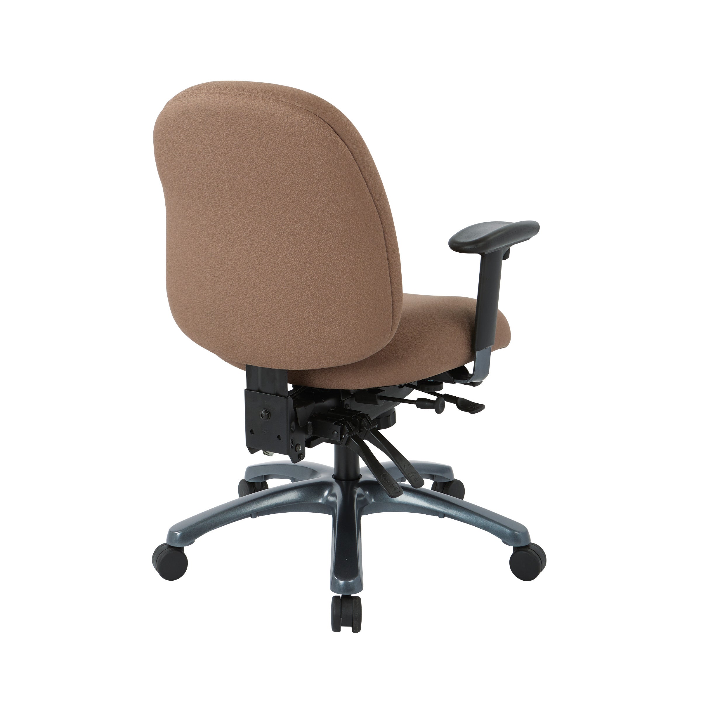 Multi-Function Mid Back Chair with Seat Slider and Titanium Finish Base
